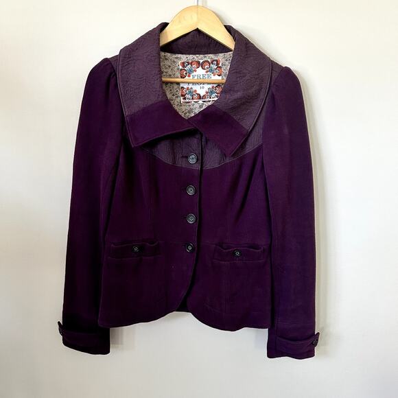 Free People Jackets & Blazers - Free People Eggplant Blazer Sz 10